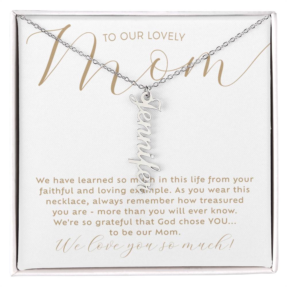 Multi-Kids Name Necklace Custom Faith-Based Gift for Our Mom