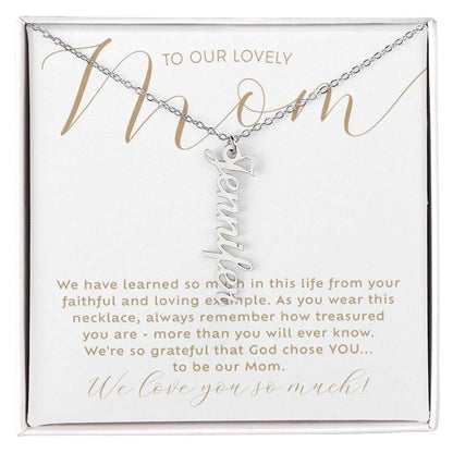 Multi-Kids Name Necklace Custom Faith-Based Gift for Our Mom