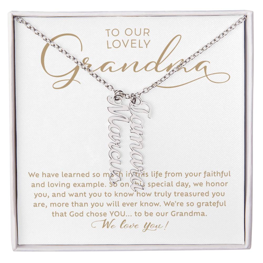 Custom Multi-Grandchildren Name Necklace Gift For Our Grandma