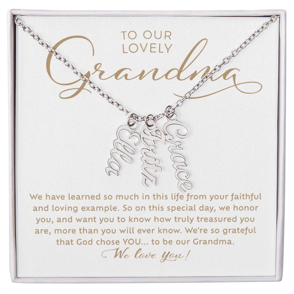 Custom Multi-Grandchildren Name Necklace Gift For Our Grandma