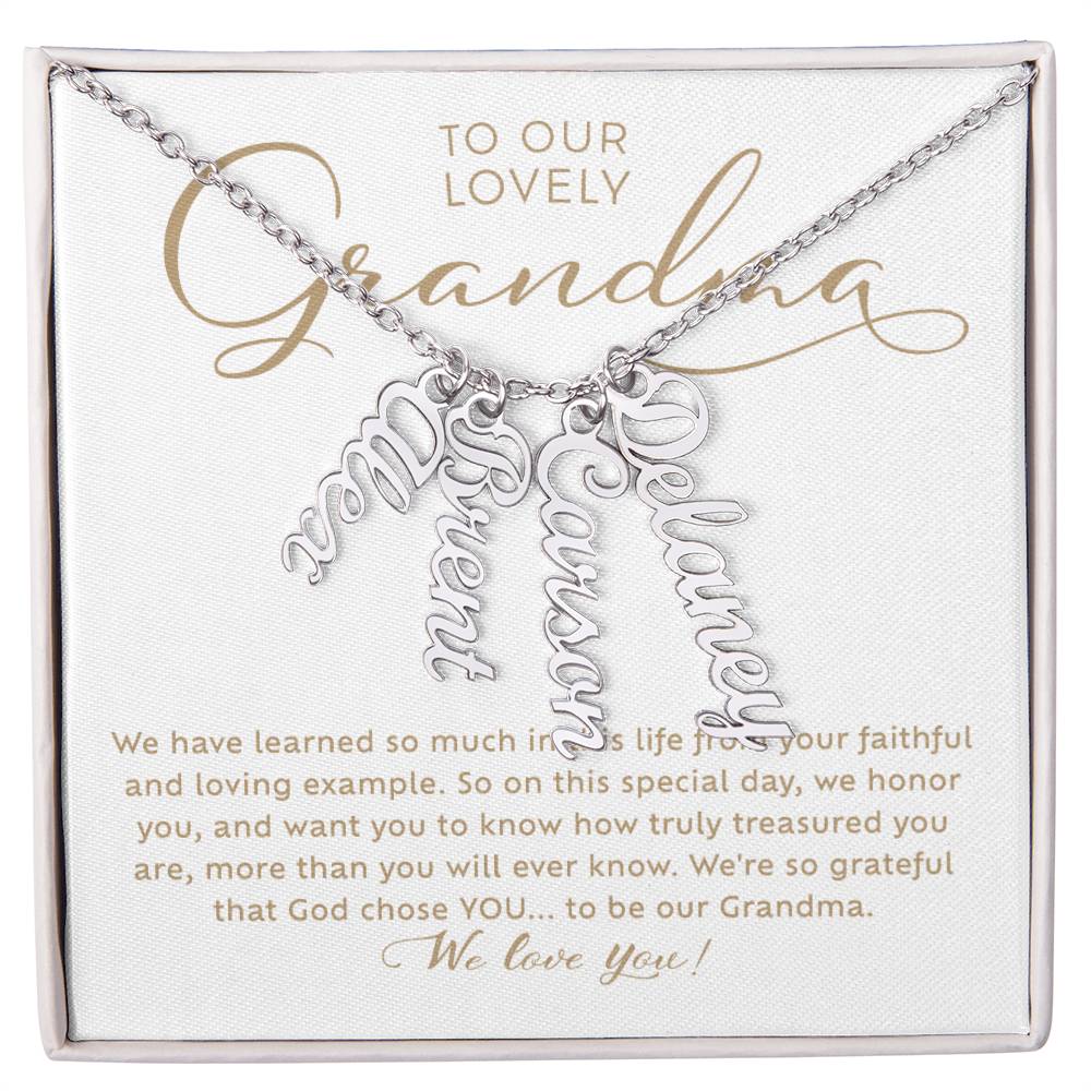 Custom Multi-Grandchildren Name Necklace Gift For Our Grandma