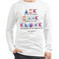 Ask Seek Knock Matthew 7:7 Christian aesthetic design printed in holographic colors on white soft long sleeve tee for men & women