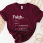 Faith Definition Hebrews 11:1 Christian aesthetic design printed in white on soft maroon burgundy unisex t-shirt for women and men