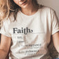 Faith Definition Hebrews 11:1 Christian aesthetic design printed in charcoal gray on soft cream unisex t-shirt for women and men