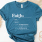 Faith Definition Hebrews 11:1 Christian aesthetic design printed in white on soft heather deep teal unisex t-shirt for women and men