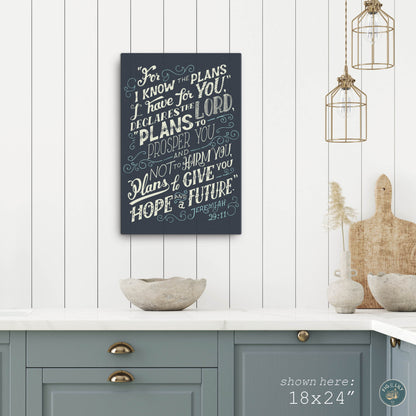 Jeremiah 29:11 Bible Verse Christian Wall Art Canvas Print