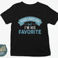 Jesus Loves You But I'm His Favorite funny Christian aesthetic youth size t-shirt printed in teal on soft black boys and girls kids tee