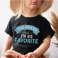 Toddler Jesus Loves You But I'm His Favorite funny Christian aesthetic child's size t-shirt printed in teal on soft black boys and girls kids tee