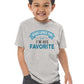 Toddler Jesus Loves You But I'm His Favorite funny Christian aesthetic child's size t-shirt printed in teal on soft heather gray boys and girls kids tee