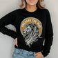 Lion of Judah Prepare the Way Isaiah 40:3 Christian aesthetic design printed in white and gold on black soft long sleeve tee for men & women