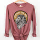 Lion of Judah Prepare the Way Isaiah 40:3 Christian aesthetic design printed in black and gold on soft heather mauve dusty rose long sleeve tee for men & women