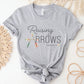 Heather gray and pastel boho arrow Christian aesthetic faith-based t-shirt with Psalm 127:3-5 bible verse quote that says "Raising Arrows" blessed is the one with a quiver full of children, perfect for homeschool moms and kids