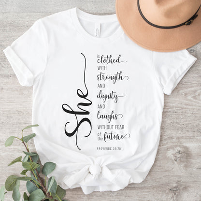She Is - Proverbs 31 Woman Graphic T-Shirt