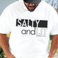 Funny Christian Salty And Lit Matthew 5:13-14 bible verse printed on soft unisex white t-shirt for Men