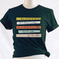 May His Favor Be Upon You and a thousand generations The Family and children Blessing Christian aesthetic 5 bars design printed on soft forest green t-shirt for women