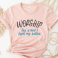 Worship This Is How I Fight My Battles Christian aesthetic t-shirt design printed on soft heather prism peach tee for women, great gift for worship leaders
