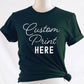 Fig & Lily Co. custom soft forest green unisex t-shirt with your personalized design printed, custom graphic design tees for men and women