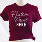 Fig & Lily Co. custom soft maroon burgundy unisex t-shirt with your personalized design printed, custom graphic design tees for men and women