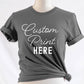 Fig & Lily Co. custom soft asphalt gray unisex t-shirt with your personalized design printed, custom graphic design tees for men and women