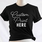 Fig & Lily Co. custom soft black unisex t-shirt with your personalized design printed, custom graphic design tees for men and women