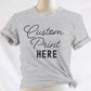 Fig & Lily Co. custom soft heather gray unisex t-shirt with your personalized design printed, custom graphic design tees for men and women