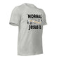 Athletic Heather Bella Canvas Christian Revival aesthetic unisex T-Shirt that says, Normal Isn't Coming Back, Jesus Is printed in white black and gold, Jesus church graphic tees gift designed for men and women